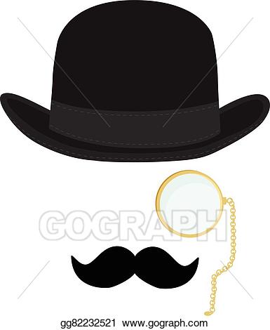 mustache clipart gentleman hat
