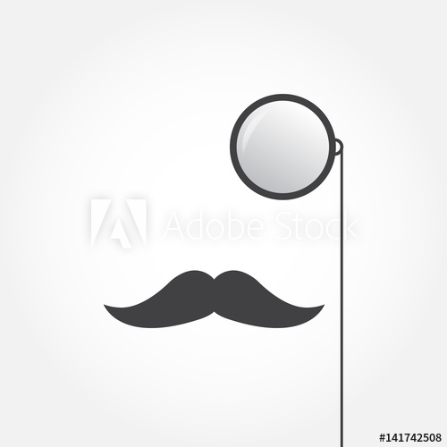 monocle clipart mustache style