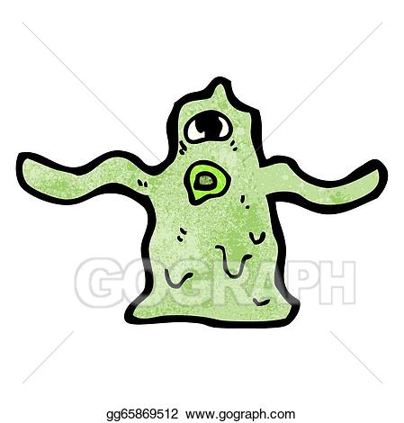 Vector art cartoon slime. Monster clipart blob