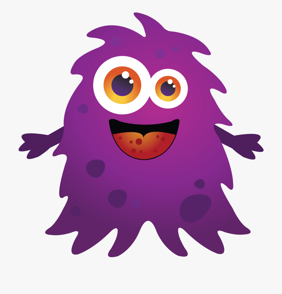 Monster clipart cartoon. Kids happy halloween purple