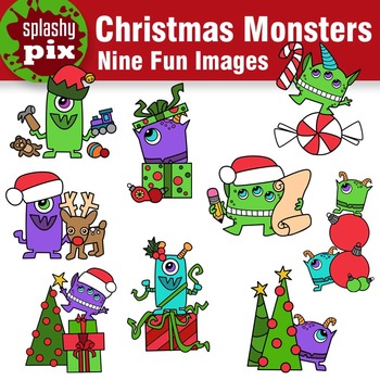 monster clipart christmas