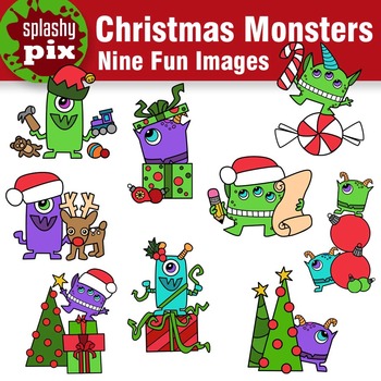 Monster clipart christmas. Monsters 