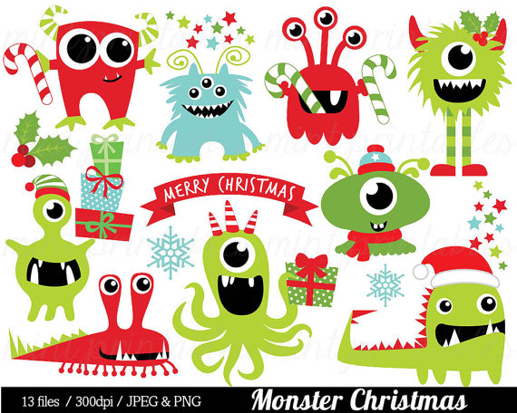 monster clipart christmas