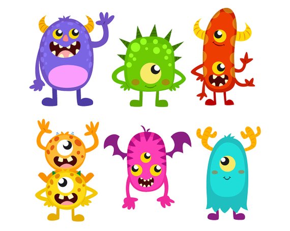 Funny monsters cliparts party. Monster clipart cute monster