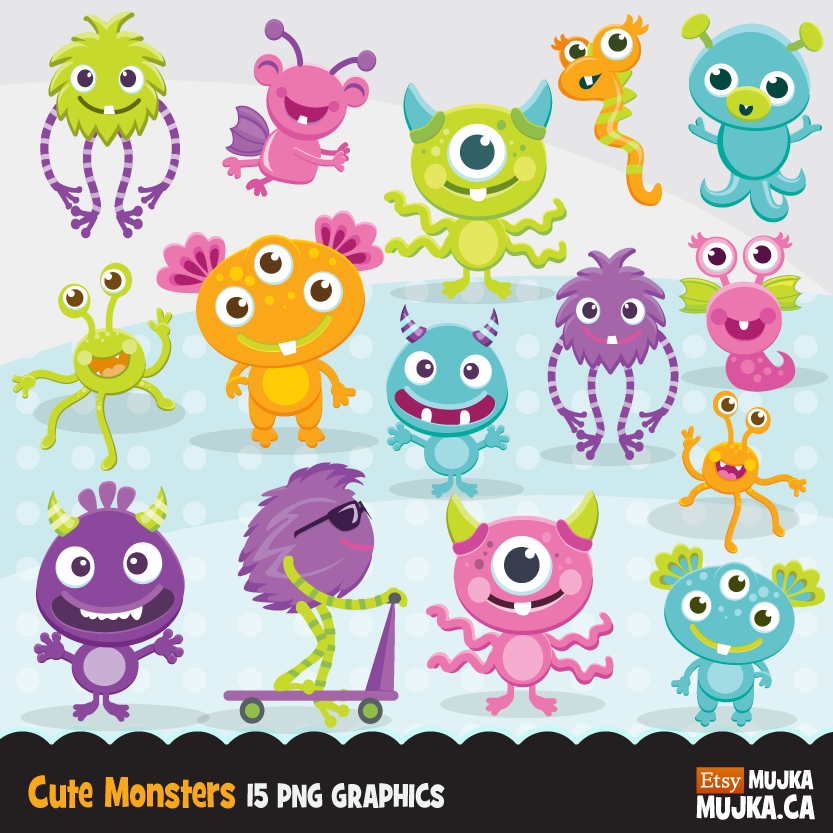 Monsters silly graphics . Monster clipart cute monster