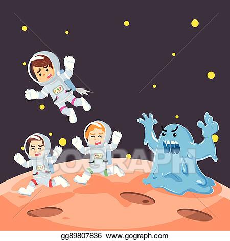 Monster clipart group monster. Vector art of astronaut