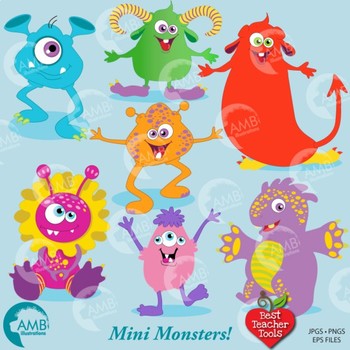 Halloween best teacher tools. Monster clipart mini monsters