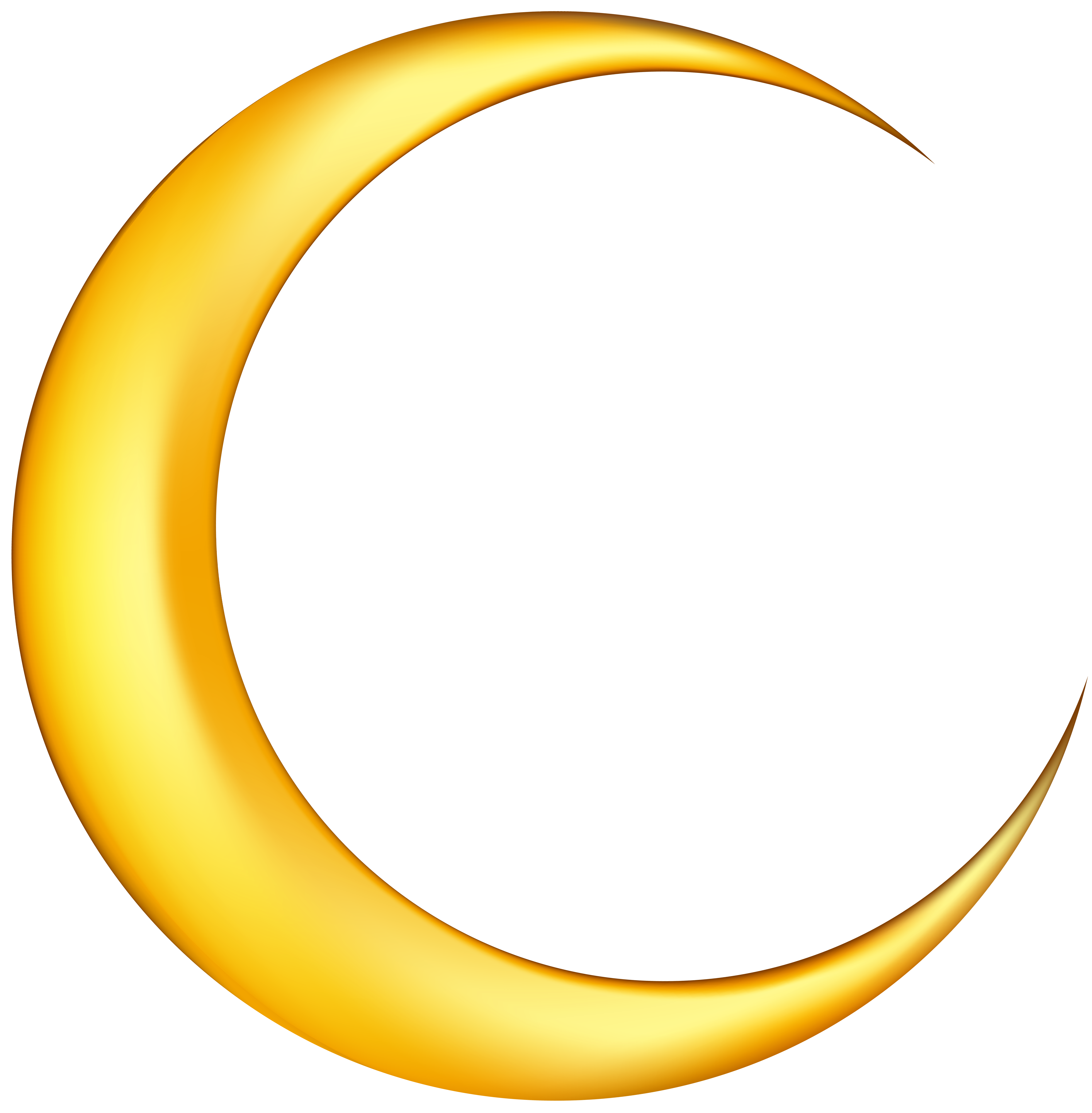 Yellow new moon png. Clipart rocket gold