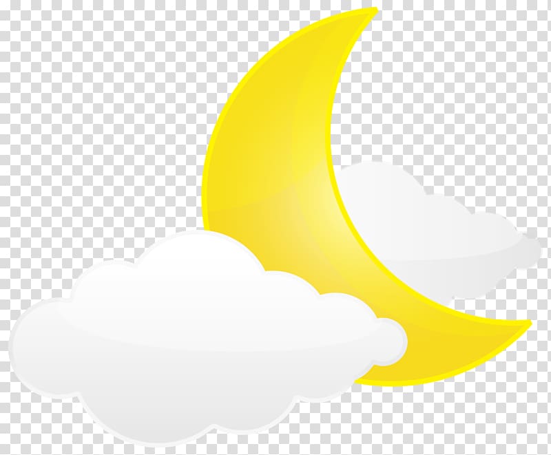 Crescent and clouds illustration. Moon clipart cloud clipart