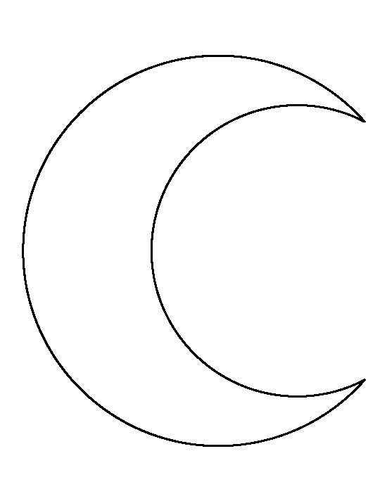 6 Inch Crescent Moon Template Printable