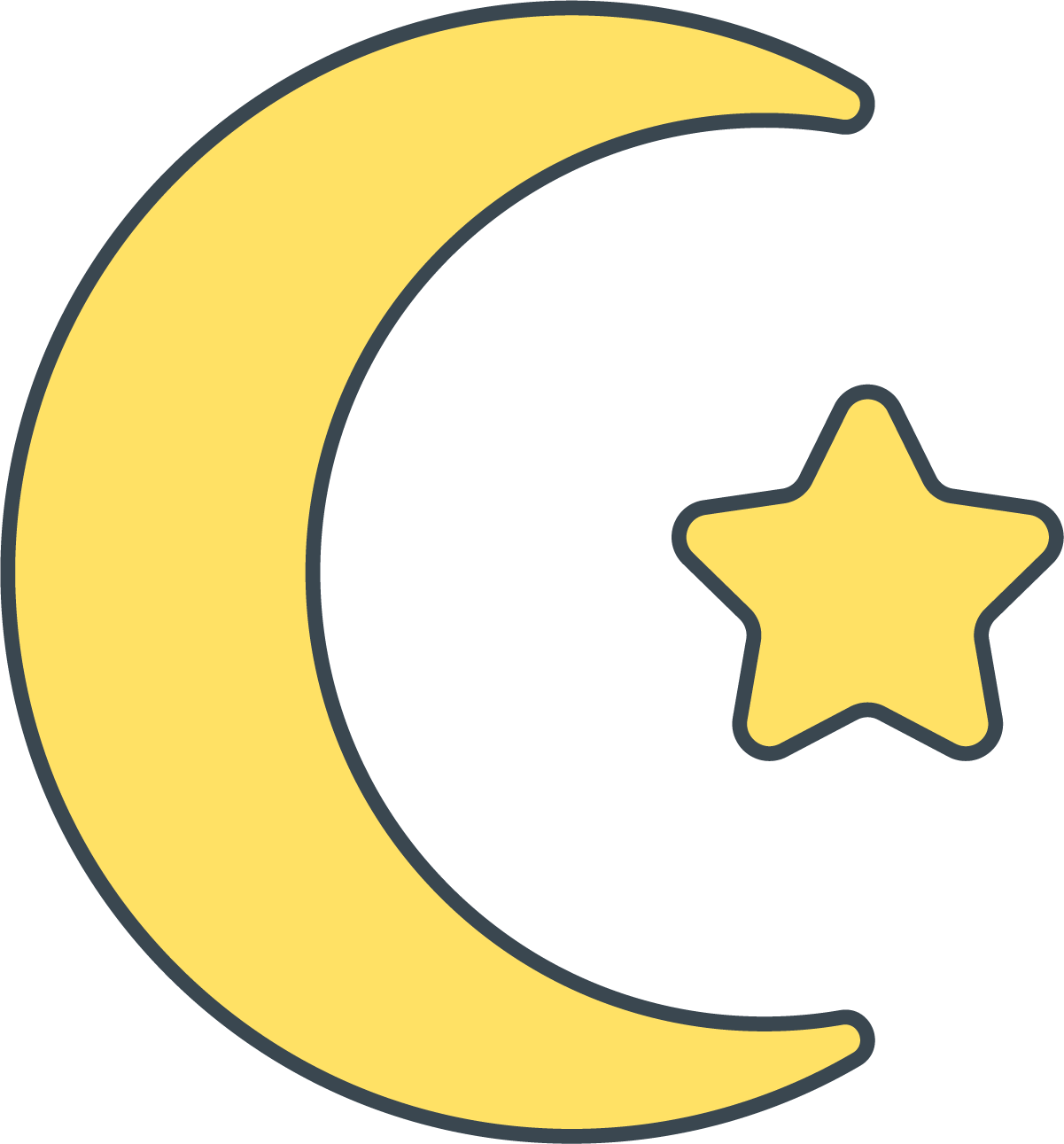 Eid al adha fitr. Moon clipart symbol