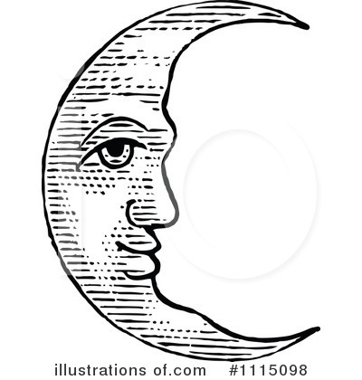 Illustration by prawny . Moon clipart vintage