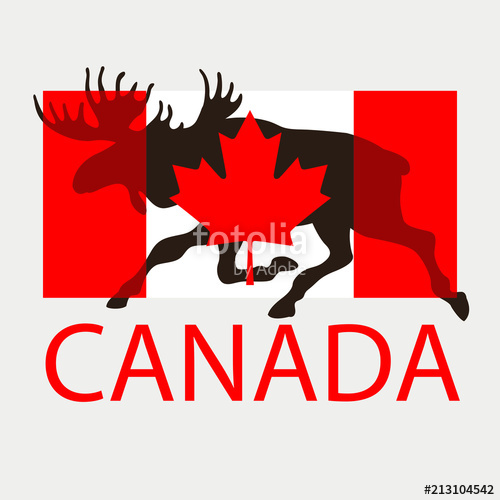 moose clipart flag canada