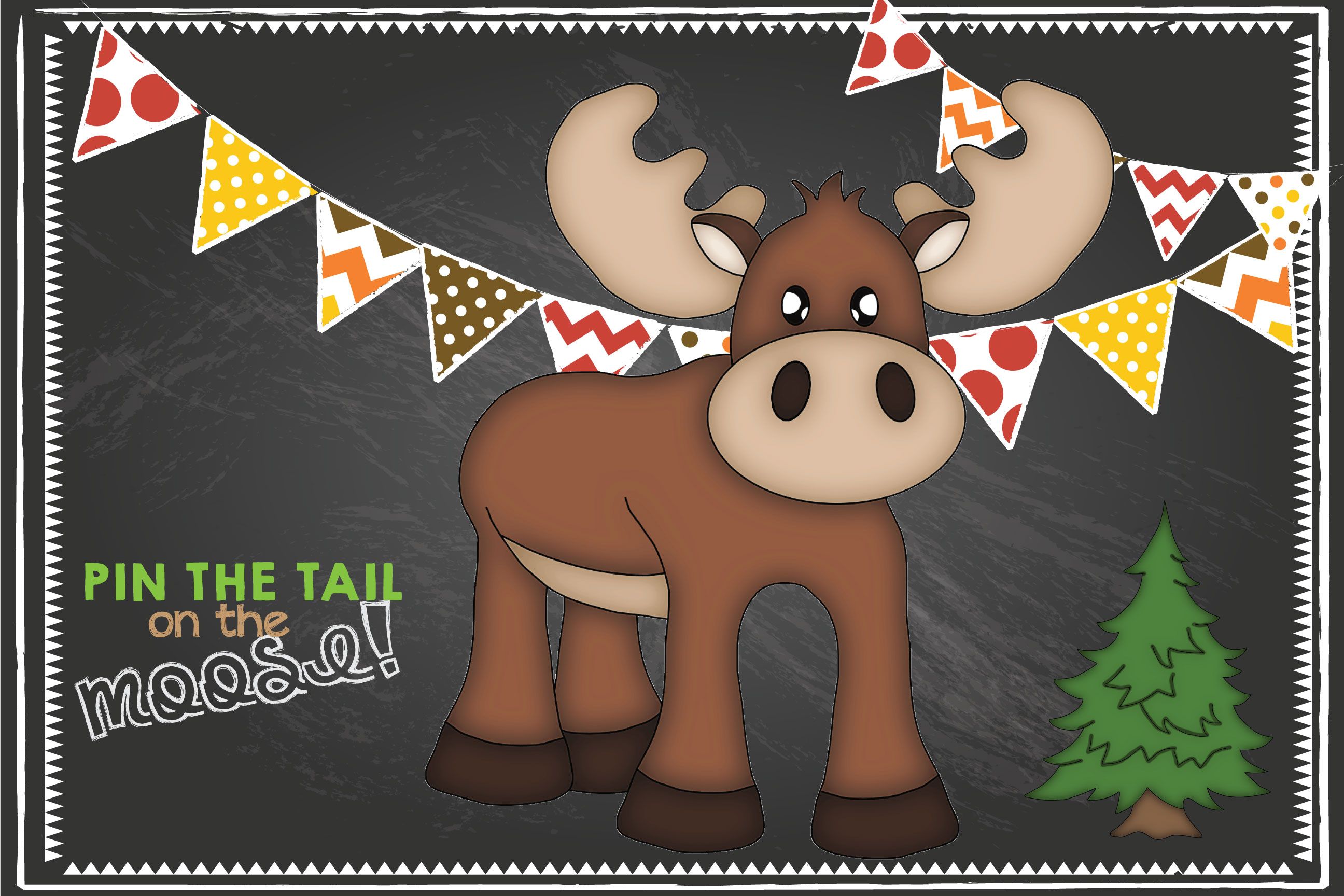 moose clipart pin the tail on