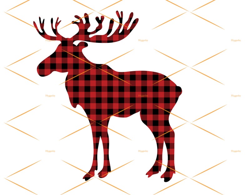 Moose clipart red. Buffalo plaid sublimation png