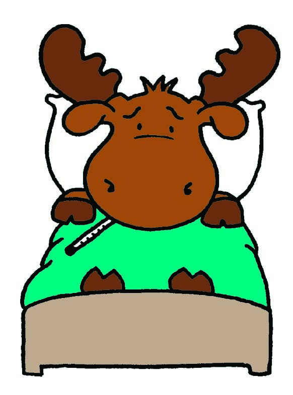 moose clipart sick