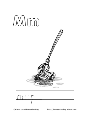 mop clipart coloring page