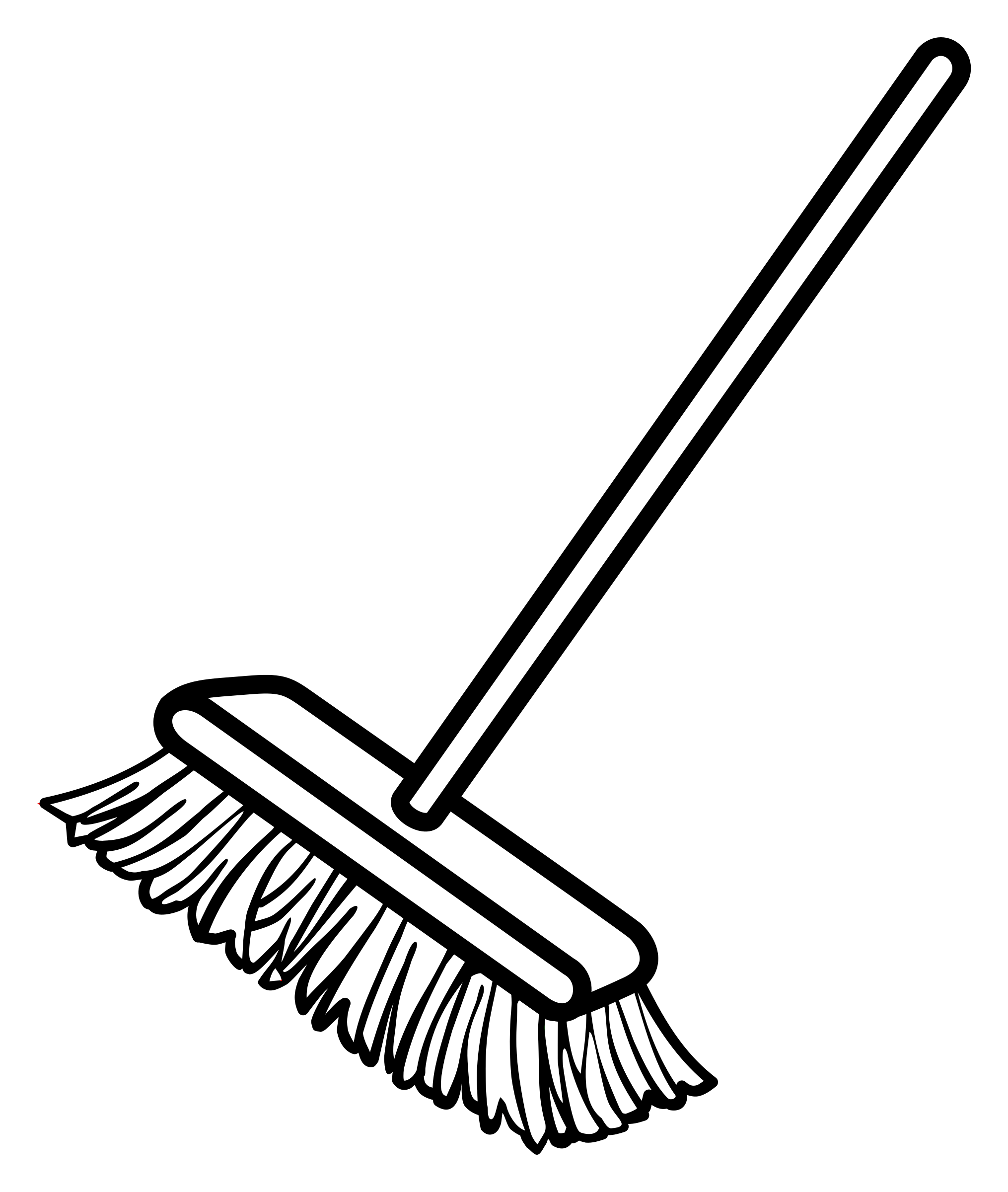 broom clipart black and white