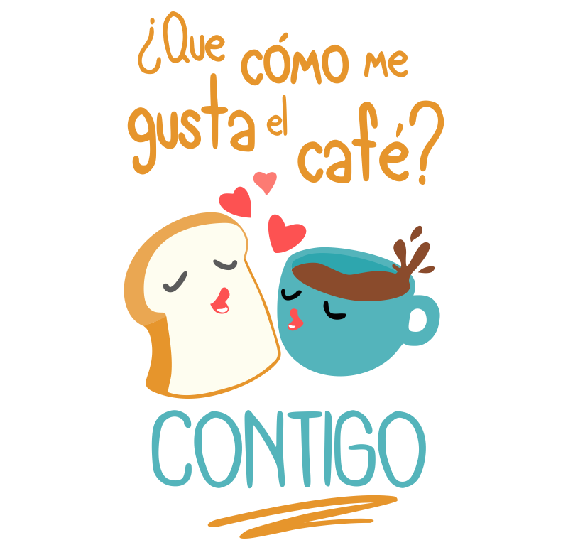 C mo me gusta. Words clipart cafe