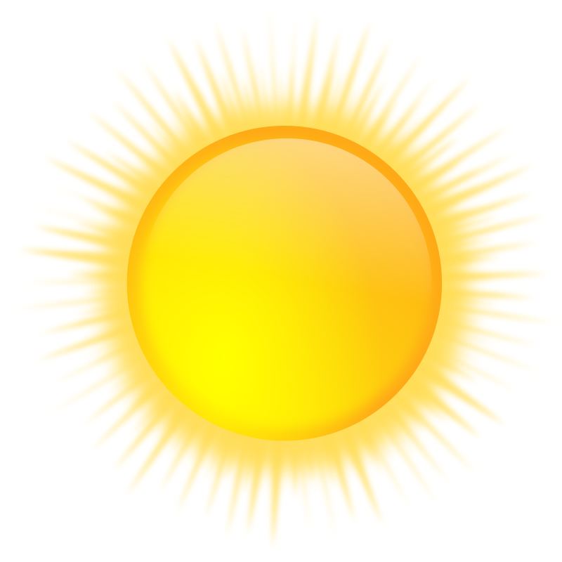 Weather icon sunny medium. Morning clipart heat