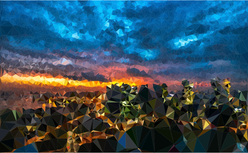 Low poly new york. Morning clipart horizon