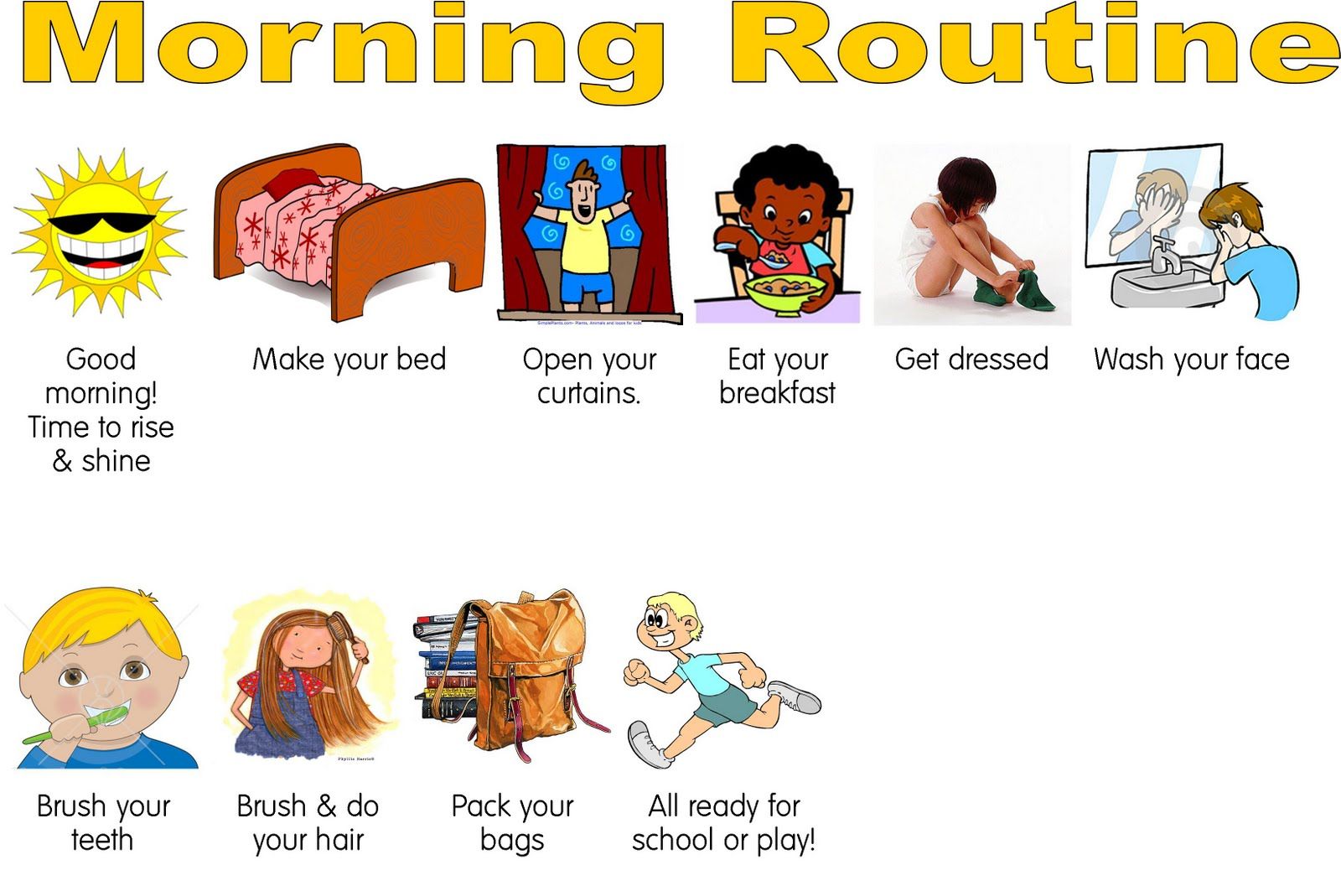 morning clipart morning routine