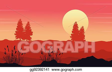 Vector at desert with. Morning clipart morning scenery