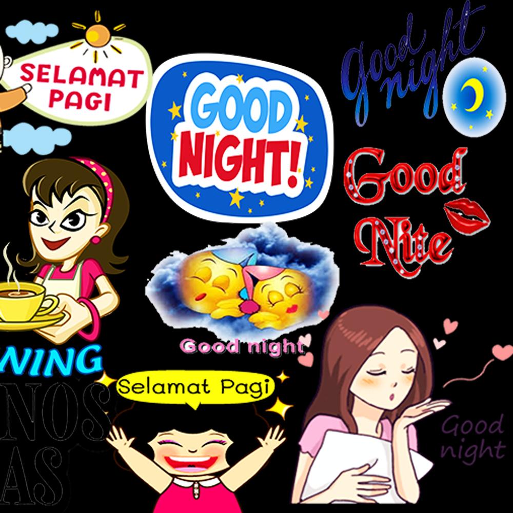 Morning clipart pagi. Good night and wastickerapps
