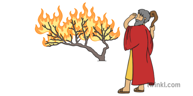 And bush illustration twinkl. Moses clipart burning tree