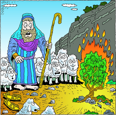 moses clipart burning tree