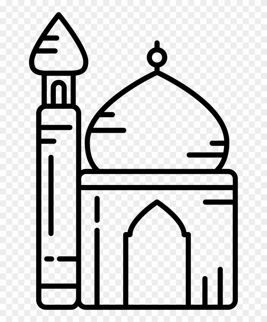 mosque clipart black and white