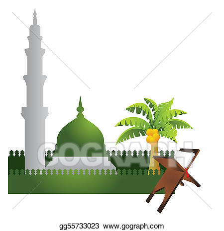 Mosque clipart clipart green. Vector art eps gg