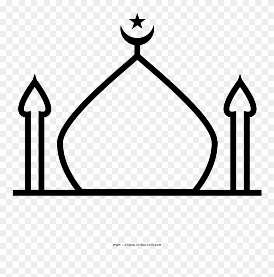 mosque clipart colouring page
