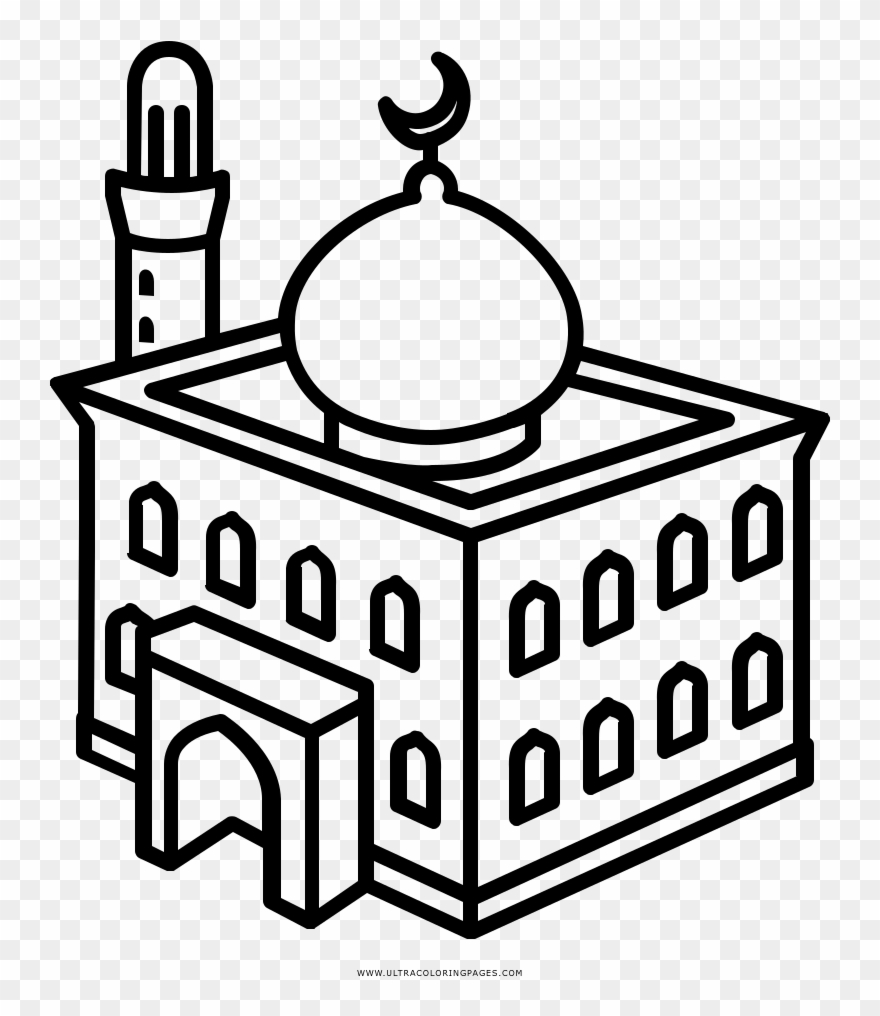 Mosque clipart colouring page, Mosque colouring page Transparent FREE