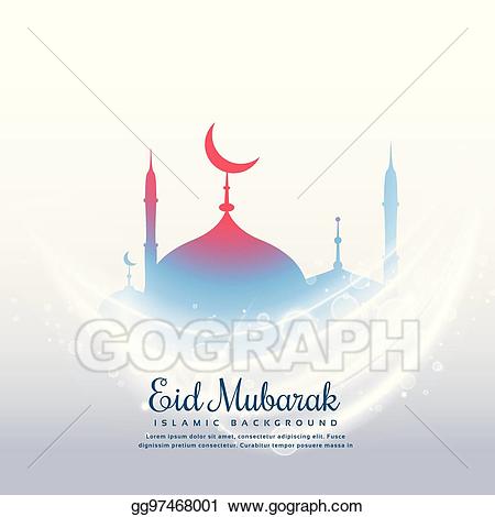 Mosque clipart eid festival. Vector art awesome background