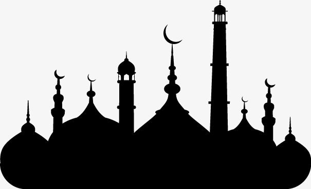 Mosque clipart file. Islamic silhouette vector material