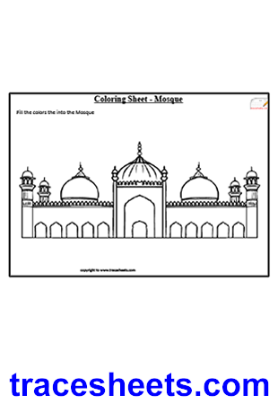 Coloring the badshahi masjid. Mosque clipart food pakistan