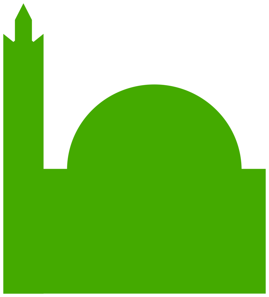 Mosque clipart pictogram. Green leaf logo quran