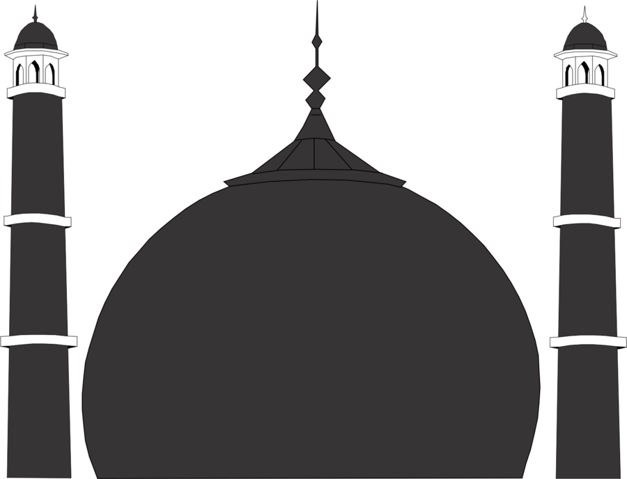 Eid mubarak black and. Mosque clipart ramzan