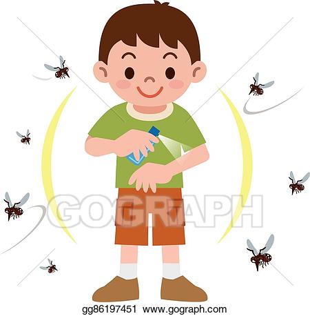 Vector art boy to. Mosquito clipart bug repellent