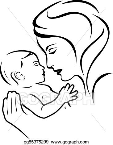 mother clipart black and white