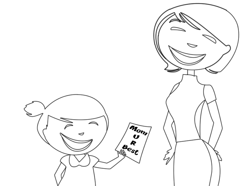 mother clipart coloring
