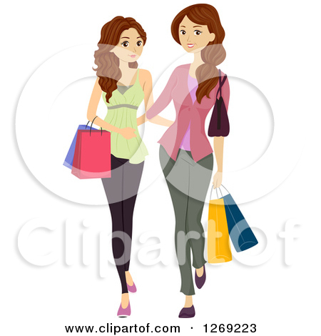 mother clipart mom daughter shopping