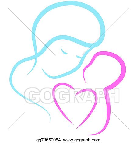 Nice clipart motherly love. Vector stock illustration 