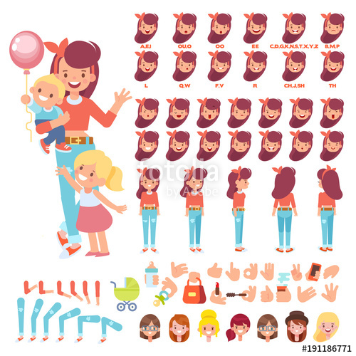 mother clipart side view