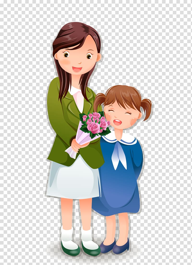 Student teachers day cartoon. Mother clipart teacher hug