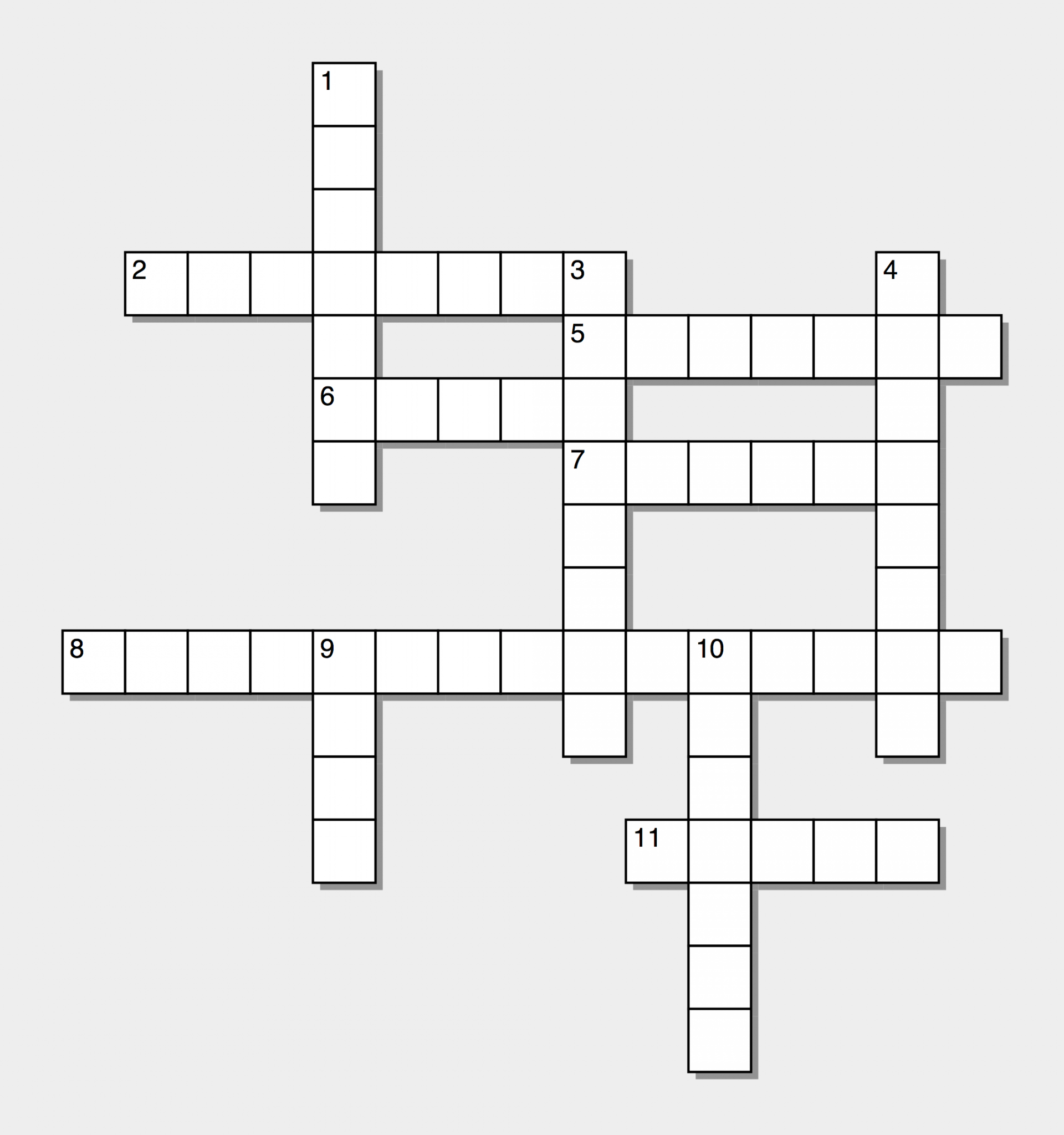 Crossword puzzle template printable. Words clipart tile