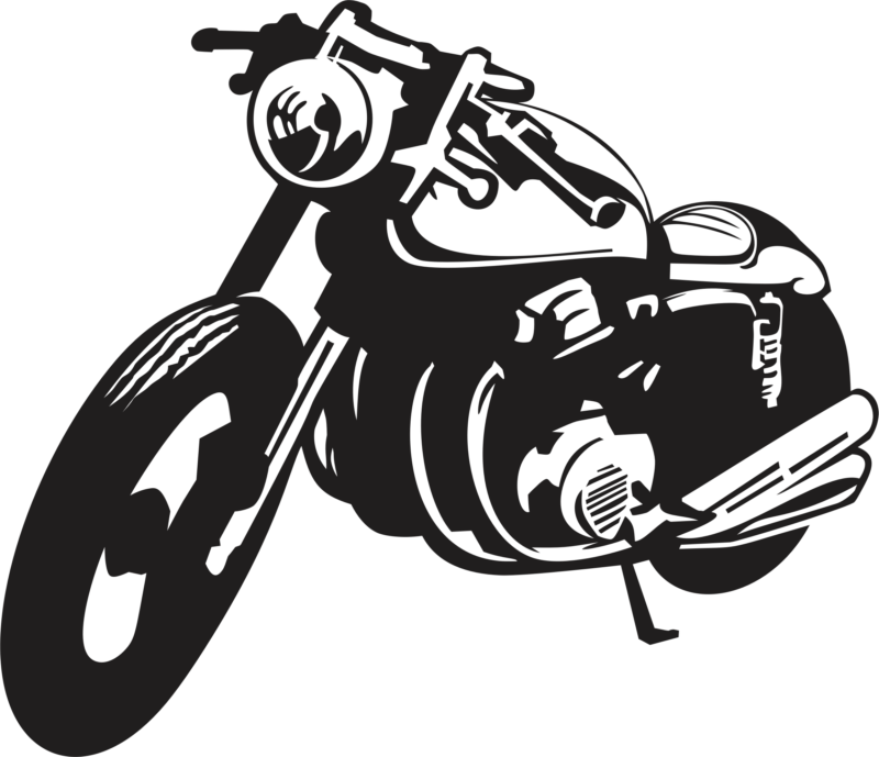 motorcycle clipart black and white