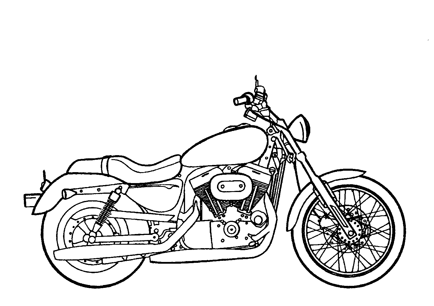 motorcycle clipart black and white