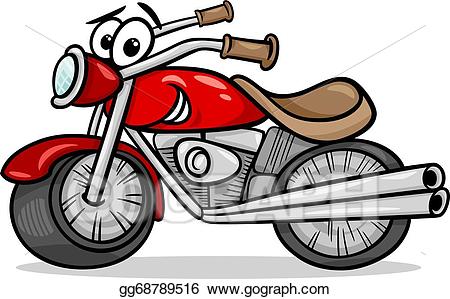 Vector illustration bike or. Motorcycle clipart cartoon character